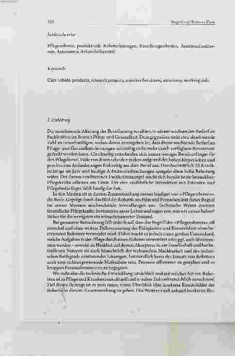 Vorschauseite 2: Robotik in Pflege und Krankenhaus Einsatzfelder, Produkte und aktuelle Forschungsarbeiten