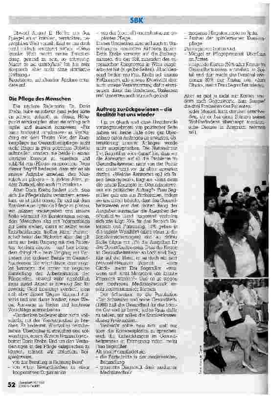 Vorschauseite 4: Aufbruch in die Zukunft SBK-Jubiläum - 10 Jahre Zusammenschluss der drei Pflegezweige