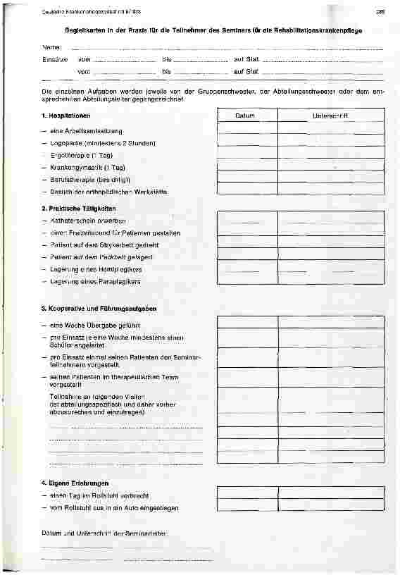 Vorschauseite 3: Fortbildungsseminar für die Rehabilitationa - Krankenpflege