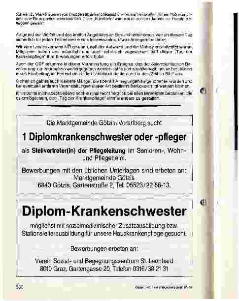 Vorschauseite 3: Tag der Krankenpflege 1988 in Niederösterreich
