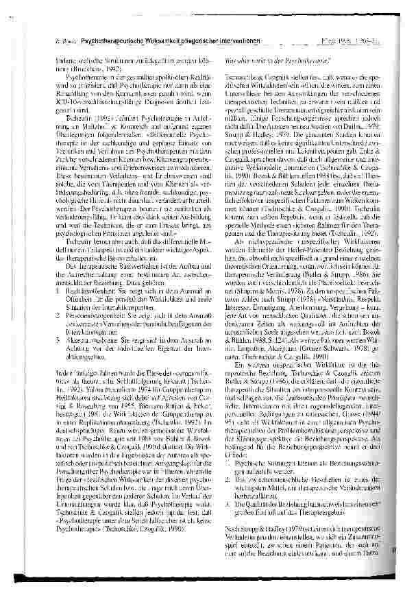 Vorschauseite 6: Eine dialektische Betrachtung der psychotherapeutischen Wirksamkeit pflegerischer Interventionen Teil 1 : Pflegerische Interventionen und Wirkfaktoren der Psychotherapie