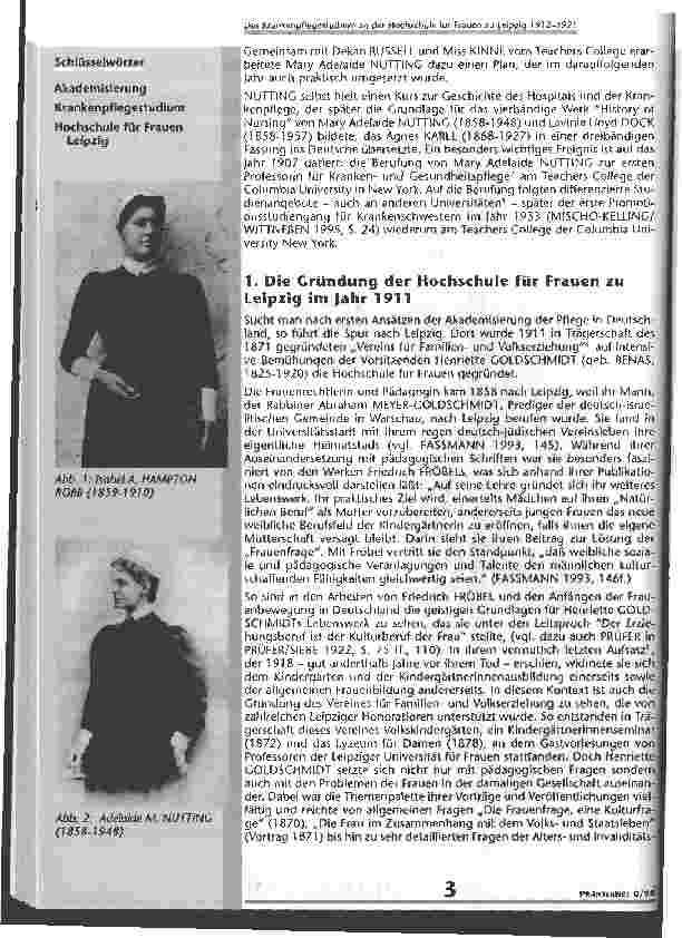 Vorschauseite 2: Das Krankenpflegestudium an der Hochschule für Frauen zu Leipzig von 1912 bis 1921