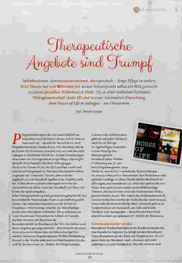 Vorschauseite 1: Therapeutische Angebote sind Trumpf