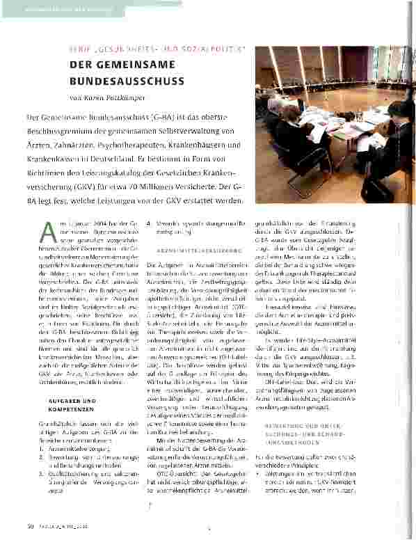 Vorschauseite 1: DER GEMEINSAME BUNDESAUSSCHUSS