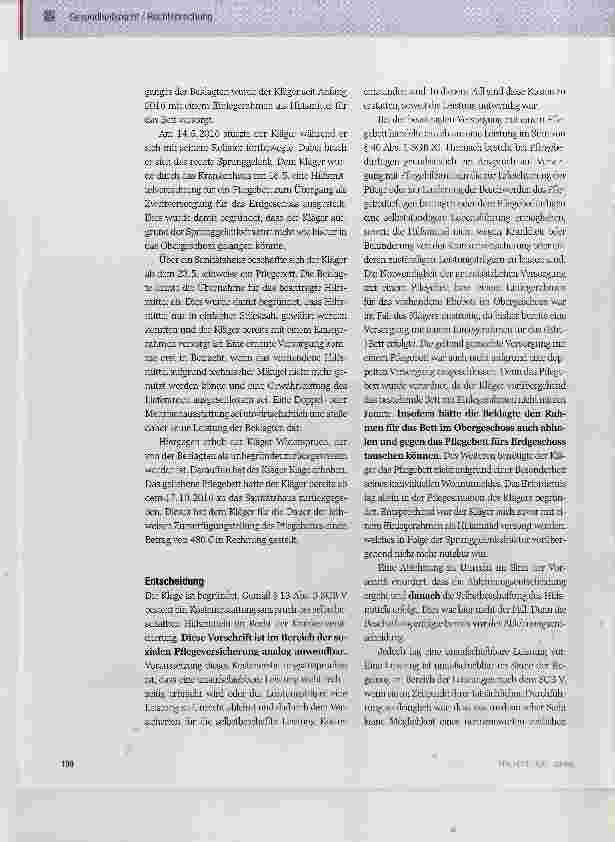 Vorschauseite 2: Kostenübernahme für eine leihweise beschafftes Pflegebett