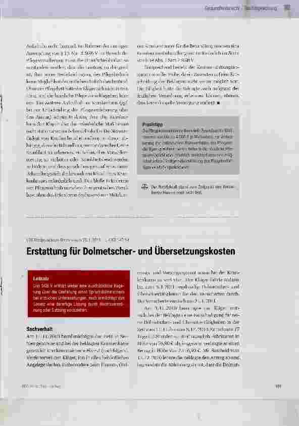 Vorschauseite 3: Kostenübernahme für eine leihweise beschafftes Pflegebett