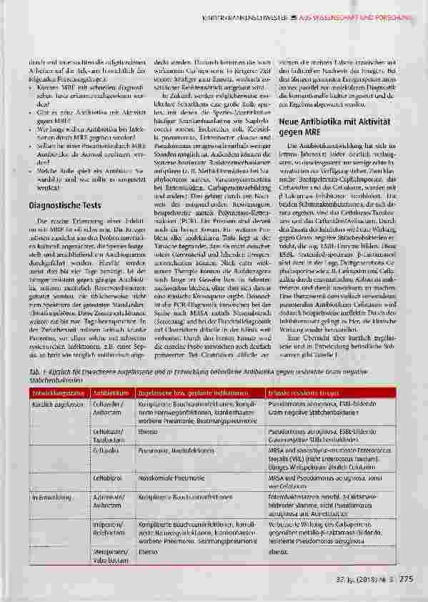 Vorschauseite 2: Multiresistente Erreger und Antibiotic Stewardship: Wo stehen wir und wo besteht noch Forschungsbedarf?