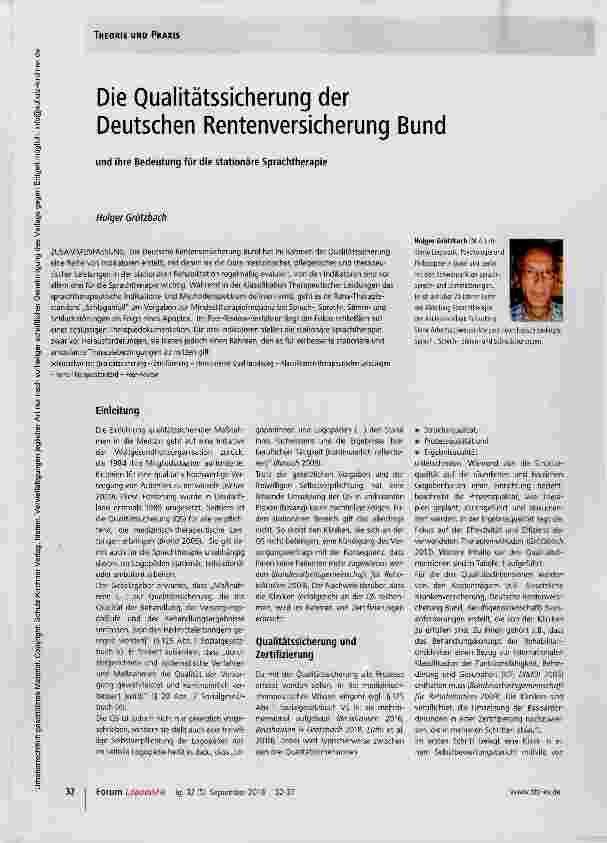 Vorschauseite 1: Die Qualitätssicherung der Deutschen Rentenversicherung Bund