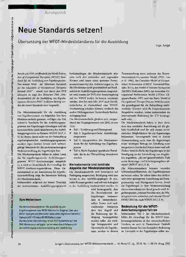 Vorschauseite 1: Neue Standards setzen!