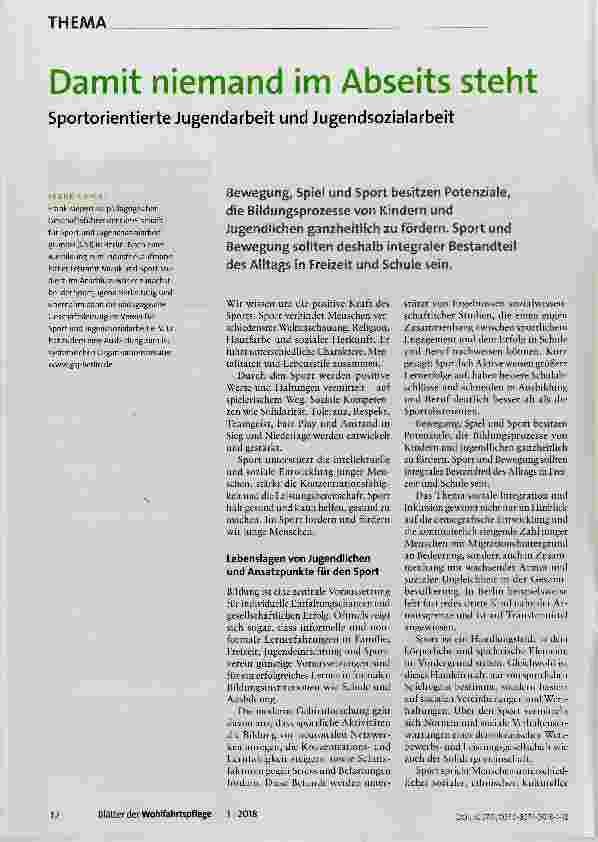 Vorschauseite 1: Damit niemand im Abseits steht