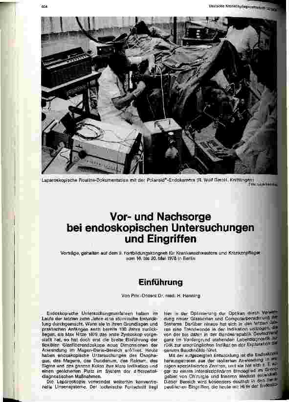 Vorschauseite 1: Vorund Nachsorge bei endoskopischen Untersuchungen und Eingriffen
