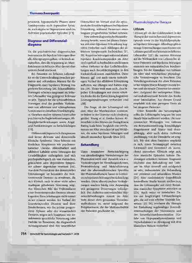 Vorschauseite 4: Bipolare affektive Störungen im höheren Lebensalter