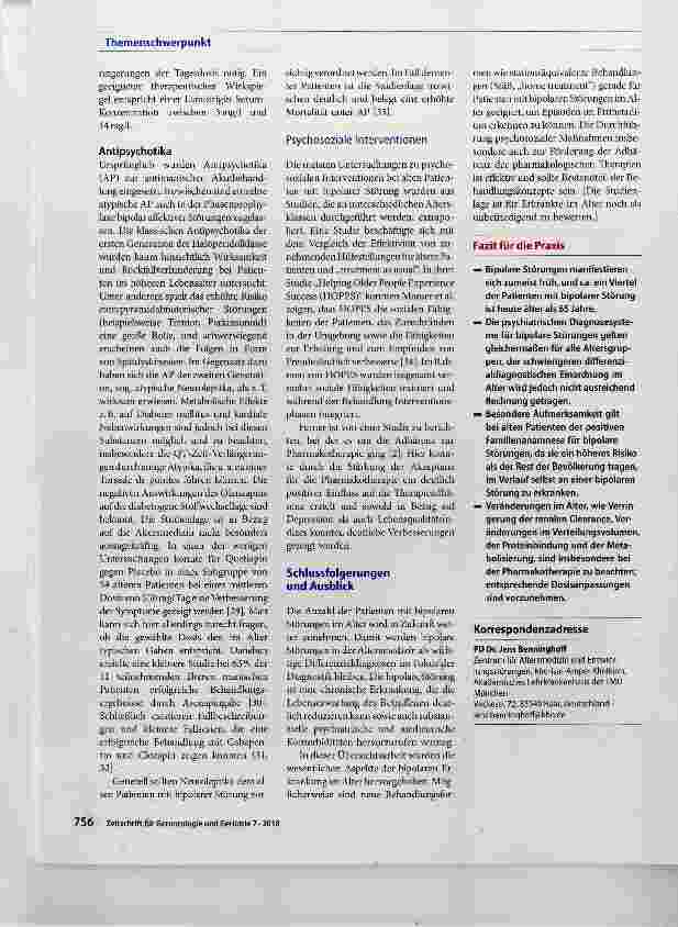 Vorschauseite 6: Bipolare affektive Störungen im höheren Lebensalter