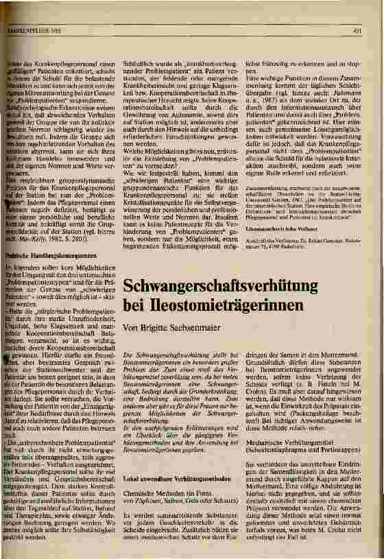 Vorschauseite 1: Schwangerschaftsverhütung bei Ileostomieträgerinnen