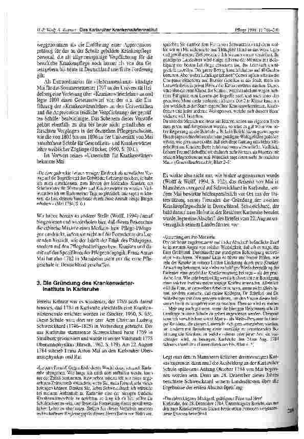 Vorschauseite 3: Das Karlsruher Krankenwärterinstitut