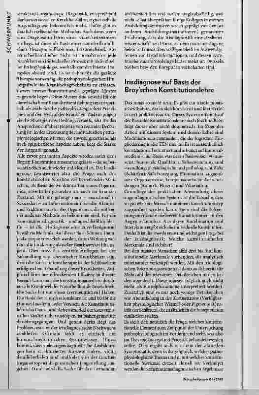 Vorschauseite 4: Augendiagnose vorwärts zu unseren Wurzeln