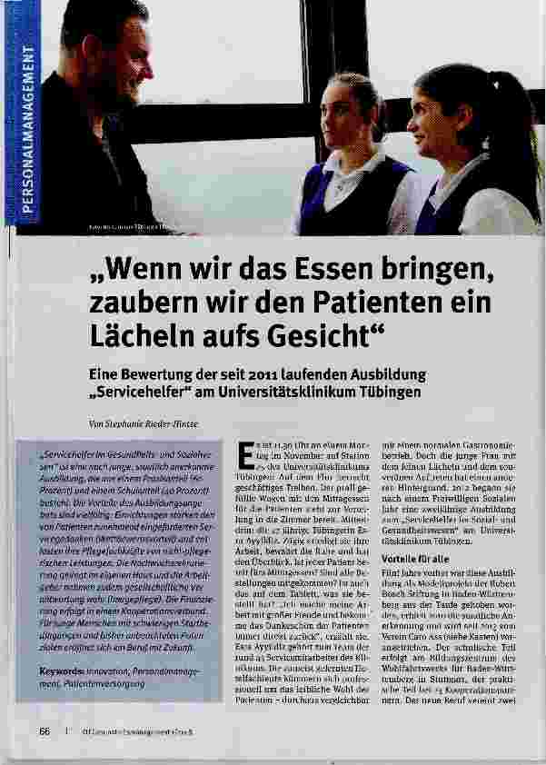 Vorschauseite 1: Wenn wir das Essen bringen, zaubern wir den Patienten ein Lächeln aufs Gesicht