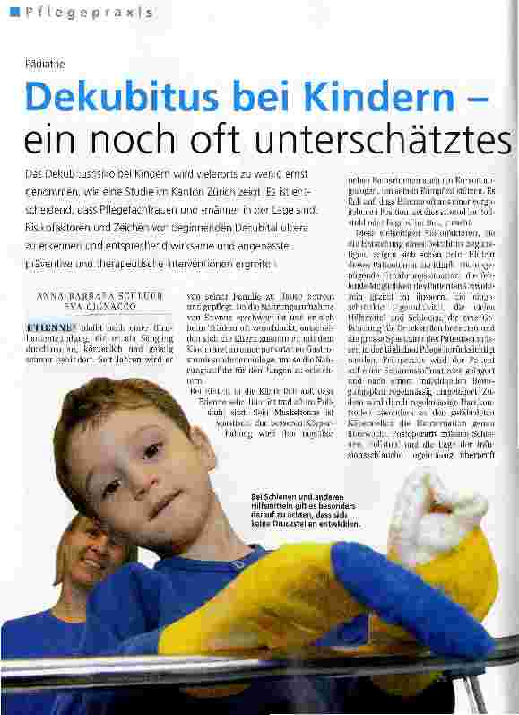 Vorschauseite 1: Dekubitus bei Kindern - ein noch oft unterschätztes Problem