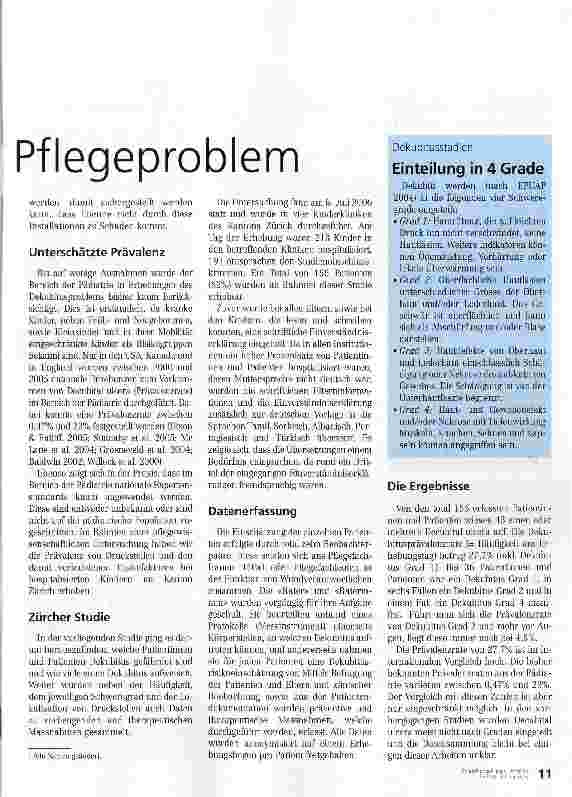Vorschauseite 2: Dekubitus bei Kindern - ein noch oft unterschätztes Problem