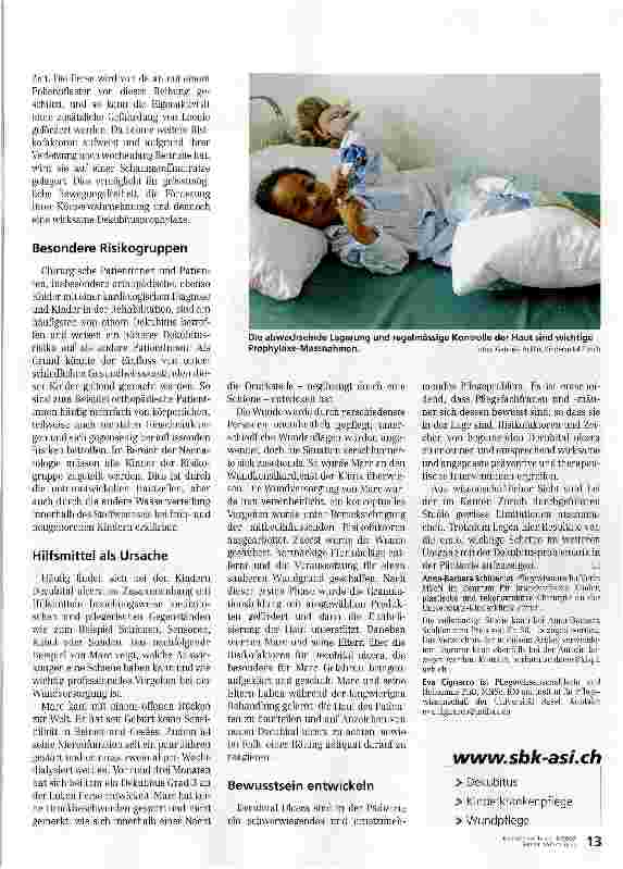 Vorschauseite 4: Dekubitus bei Kindern - ein noch oft unterschätztes Problem
