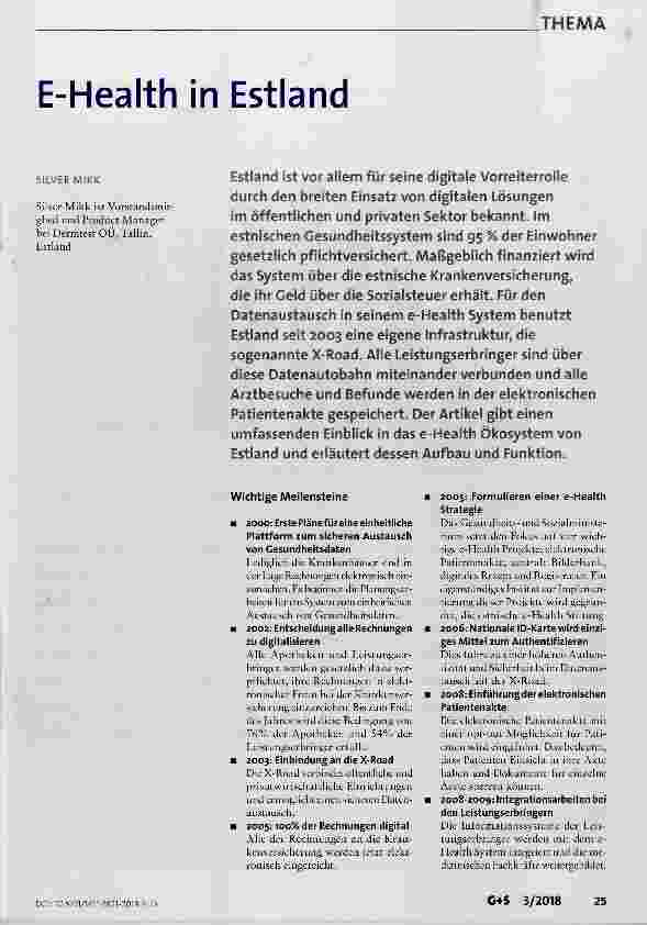 Vorschauseite 1: E-Health in Estland