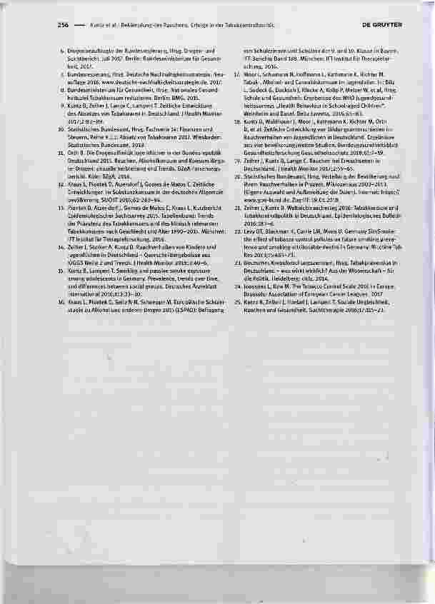 Vorschauseite 5: Bekämpfung des Rauchens: Erfolge in der Tabakkontrollpolitik Combating the tobacco epidemic: improvements in tobacco control
