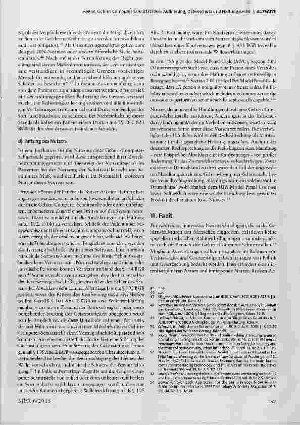 Vorschauseite 6: Gehirn-Computer-Schnittstellen: Aufklärung, Datenschutz und Haftungsrecht