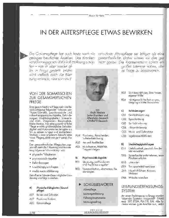 Vorschauseite 1: In der Alterspflege etwas bewirken