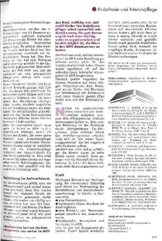 Vorschauseite 4: Die emotionale Belastung von Kindern bei Routineoperationen Ist sie durch das Pflegepersonal beeinflußbar?