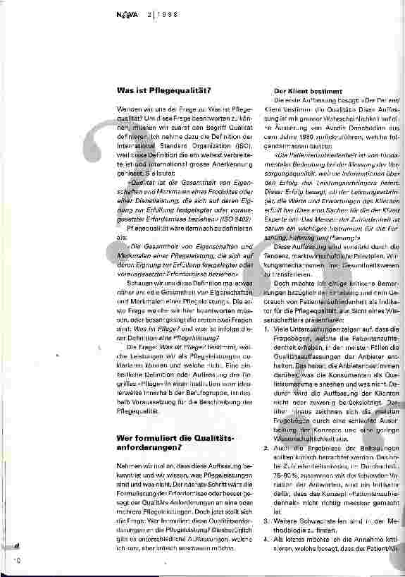 Vorschauseite 2: Pflegequalität: Wer bestimmt die Anforderungen?