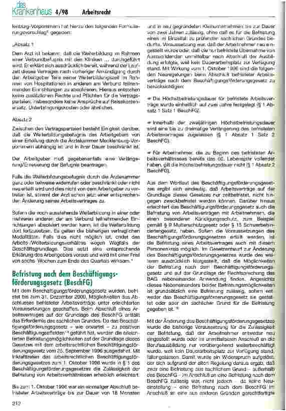 Vorschauseite 3: Befristung von Arbeitsverträgen mit nachgeordneten Ärzten (Teil 2)