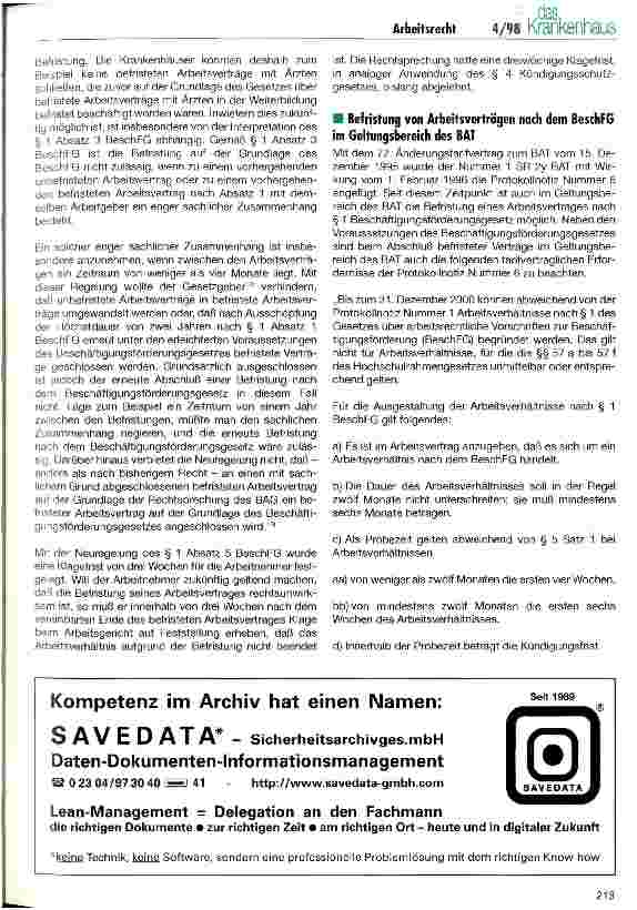 Vorschauseite 4: Befristung von Arbeitsverträgen mit nachgeordneten Ärzten (Teil 2)