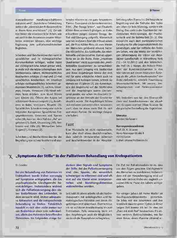 Vorschauseite 4: „Ich möchte, dass Sie bleiben“ Hospizliche Begleitung gegenseitiges Schenken und Beschenktwerden