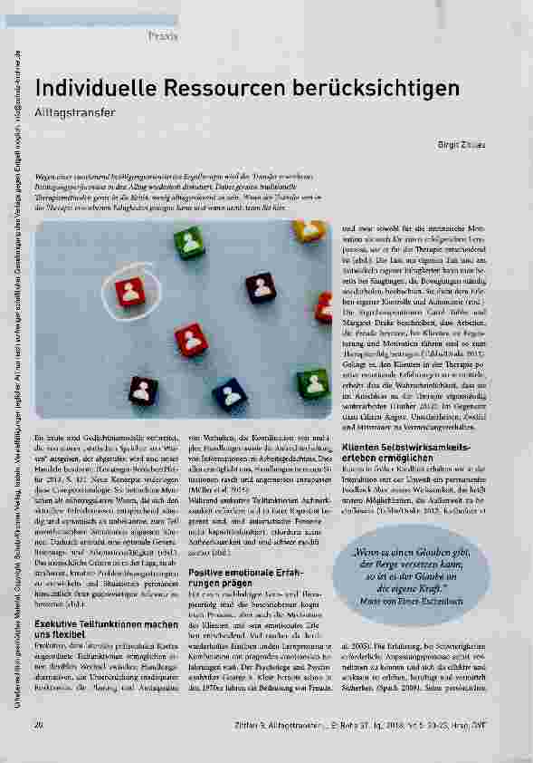 Vorschauseite 1: Individuelle Ressourcen berücksichtigen