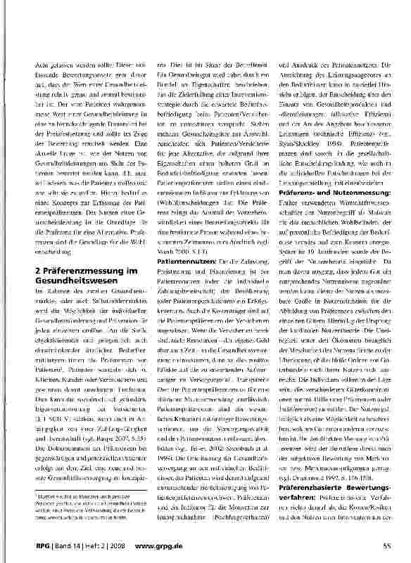 Vorschauseite 3: Der Wert von Innovationen im Gesundheitswesen: Spielen die Patientenpräferenzen eine Rolle?