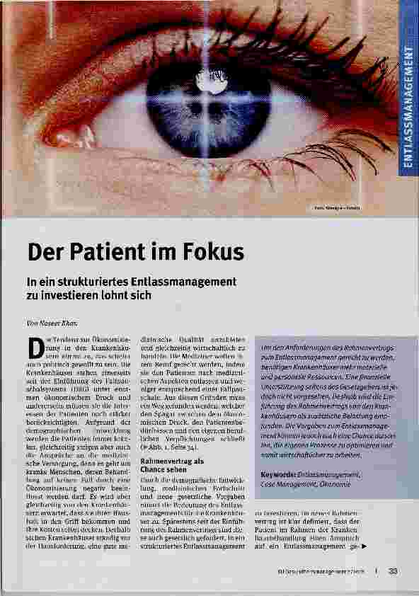 Vorschauseite 1: Der Patient im Fokus