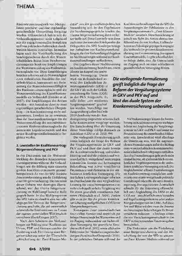 Vorschauseite 3: Finanzierung des Gesundheits Systems im Koalitionsvertrag: Wenig Konkretes und viele Leerstellen