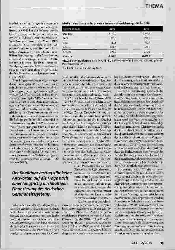 Vorschauseite 4: Finanzierung des Gesundheits Systems im Koalitionsvertrag: Wenig Konkretes und viele Leerstellen