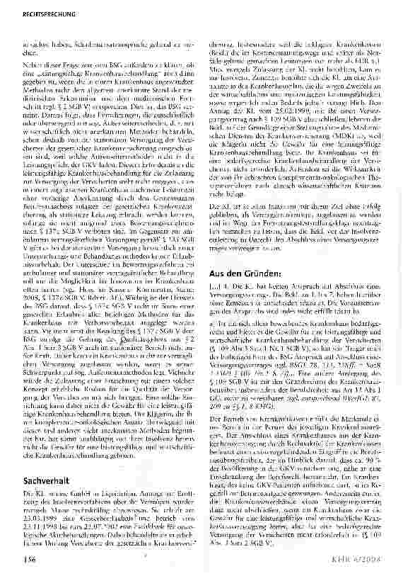 Vorschauseite 2: Kein Anspruch auf Abschluss eines Versorgungsvertrags bei Ablehnung eines Insolvenzverfahrens mangels Masse und Nichterfüllung des Qualitätsgebots nach § 2 SGB V