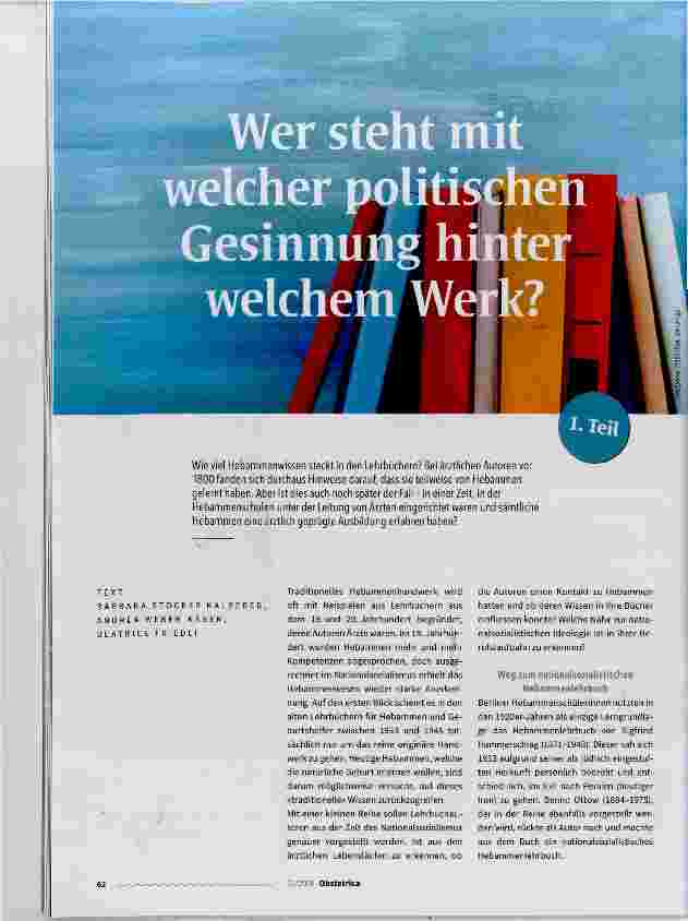 Vorschauseite 1: Wer steht mit welcher politischen Gesinnuiis hinter welchem Werk?