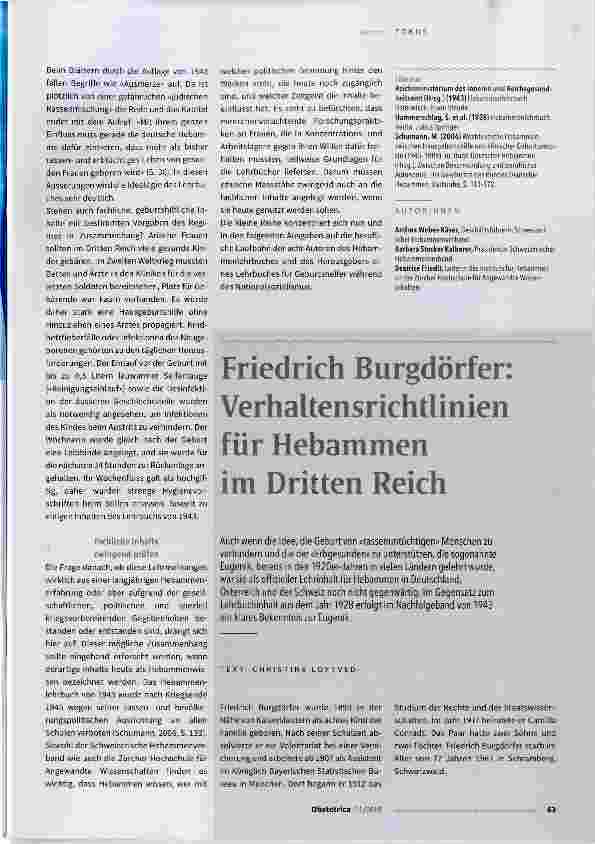 Vorschauseite 2: Wer steht mit welcher politischen Gesinnuiis hinter welchem Werk?