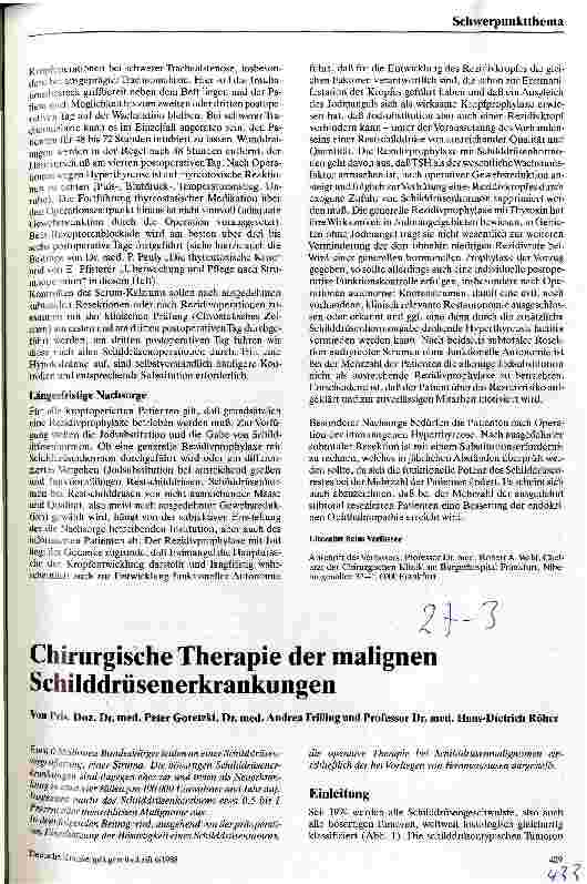 Vorschauseite 1: Chirurgische Therapie der malignen Schilddrüsenerkrankungen