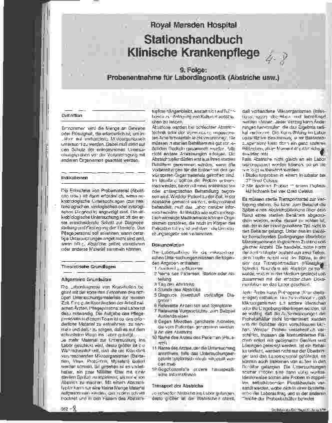 Vorschauseite 1: Stationshandbuch Klinische Krankenpflege