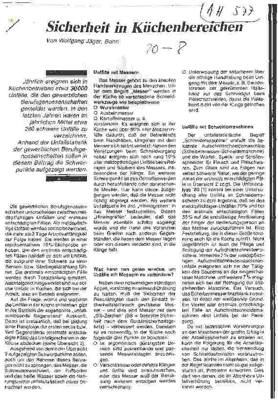 Vorschauseite 1: Sicherheit in Küchenbereichen