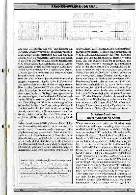 Vorschauseite 3: Ursachen, Klinik und Therapie kardialer Synkopen