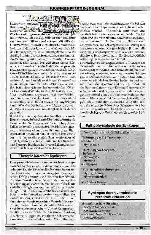 Vorschauseite 4: Ursachen, Klinik und Therapie kardialer Synkopen
