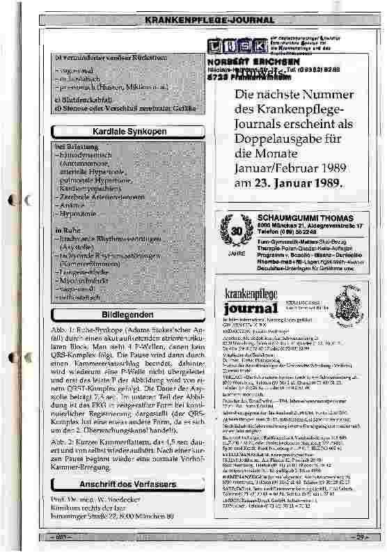 Vorschauseite 5: Ursachen, Klinik und Therapie kardialer Synkopen