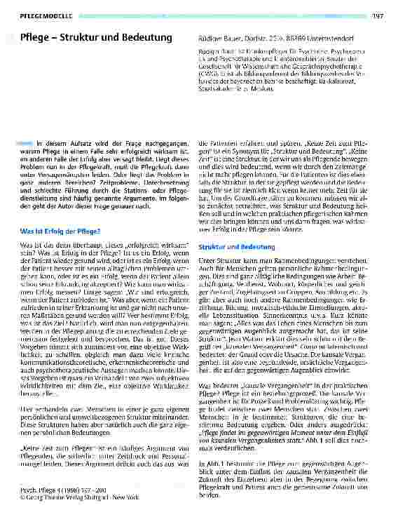 Vorschauseite 1: Pflege Struktur und Bedeutung