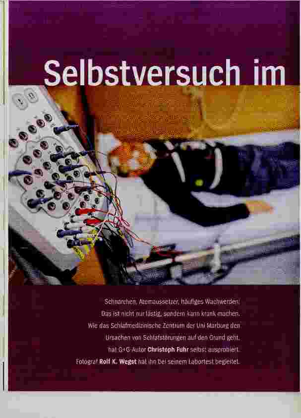 Vorschauseite 1: Selbstversuch im Schlaflabor