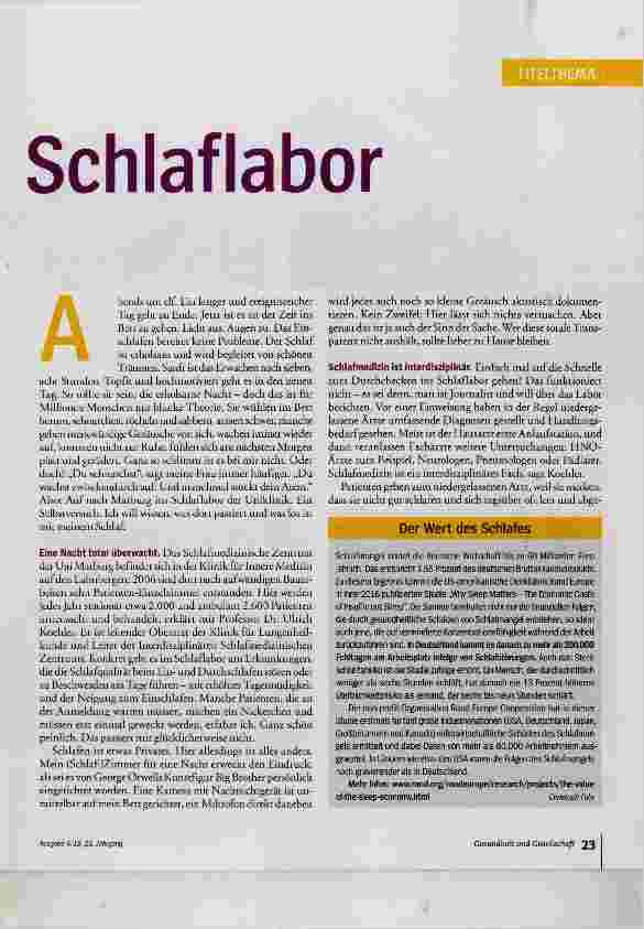 Vorschauseite 2: Selbstversuch im Schlaflabor